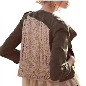 Daughters of Liberation Crochet-Back Utility Jacket Sz 0 Excellent Condition